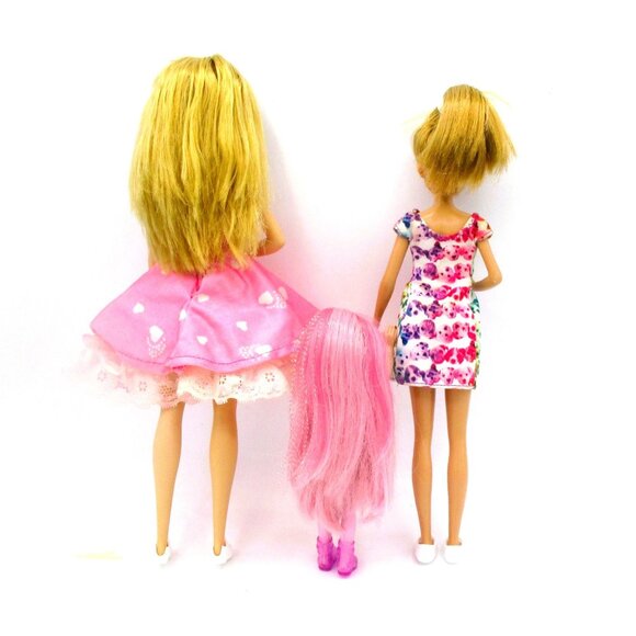 Barbie Sisters Doll Set Skipper Stacie Chelsea Blonde Hair Pink Floral Outfits S - Picture 5 of 5